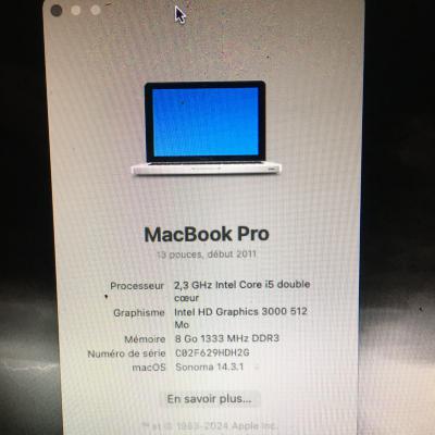Macbook Pro Début 2010 - Mac os Sonoma